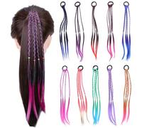 TRKETK 10 Pezzi Estensioni Colorate per Capelli, Ragazze Parrucche Trecce Capelli Colorati Estensioni Extension Capelli per Bambine Treccine Magiche Bambina per Feste, Compleanni, Sport e Foto