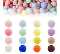 TRKETK 100 Pezzi 8 mm Perle Sciolte, Colorato Acrilico Perle Perline Colorate Perline Rotonde Sfuse in Acrilico Colori Pastello Opachi per Artigianato e Creazione di Gioielli