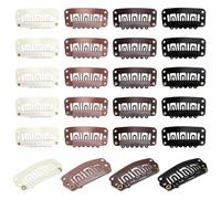 TRKETK 100 Pezzi Clip per Parrucca, Clip a Scatto in Metallo a Forma di U 32 mm, a 6 Denti, per Extension per Capelli Clip per Parrucche e Extension Clip per Estensione dei Capelli Senza Cuciture