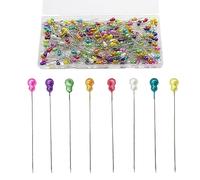 TRKETK 100 Pezzi Spilli da Cucito per Tessuto, 56 mm Spilli da Sarta Colorati Lunghi Spille da Trapuntatura Dritte a Forma di Zucca per Tessuto, Artigianato, Decorazione Floreale e Progetto di Cucito