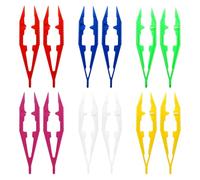 TRKETK 12 Pezzi Pinzette di Plastica per Rettili da Mangiare, Pinzette in Plastica Pinze per Perline per Bambini Fatti Pinze per Alimentazione Pinzette per Alimentazione Animali Domestici (6 Colori)