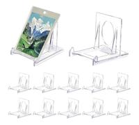 TRKETK 12 Pezzi Supporti Mini per Espositore Carte, Supporto per Espositore Trasparente Regolabile Cavalletti di Plastica para Piatti Piani per Foto Piatti Schede Telefoni Segnaposti