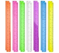TRKETK 14 Pezzi Righello di Plastica, Plastica Trasparente Piccolo Righello Righello da 30 cm Righello Flessibile Righello in Plastica Colorata per Bambini, Scuola, Studenti, Aule e Ufficio(7 Colori)