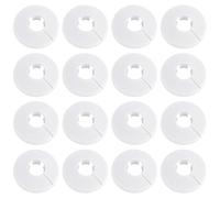 TRKETK 16 Pezzi Coperture Bianche per Tubi del Radiatore, Collari in Plastica Decorazione Ordinata Leggera Copertura Rosone Piastra di Copertura Plastica Bianca Manicotto per Tubo 20 mm Diametro