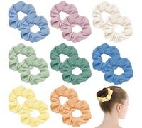 TRKETK 16 Pezzi Elastici Colorati per Capelli da Donna, Scrunchies per Donne Accessori per Capelli Ricci Spessi Fascia a Coda di Cavallo per Donna & Ragazza per Sport, Uso Quotidiano, Signore