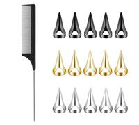 TRKETK 16 Pezzi Strumenti per Lavorare a Maglia con le Dita Anelli di Separazione Capelli in Metallo Dreadlocks Trecce Strumento per Intrecciare i Capelli Per Intrecciare e Acconciare Rapidamente