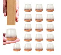 TRKETK 16 Pezzi Tappi per Gambe di Sedie, Sedia Piedini Gomma Piedi Rotondi in Silicone Traslucido Tappi Protettivi per Gambe di Sedie Con Feltrini per Furniture Chair Leg Protectors(Adatta: 20-26MM)