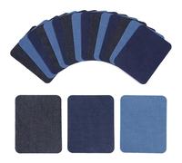 TRKETK 18 Pezzi Toppe Termoadesive, Toppe in Denim Termoadesive di Alta Qualità Kit di Riparazione in Tessuto 9,5 x 12,5 cm Kit Toppe di Riparazione Stirabili Toppe Dentro & Fuori per Maglietta Jeans