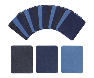 TRKETK 18 Pezzi Toppe Termoadesive, Toppe in Denim Termoadesive di Alta Qualità Kit di Riparazione in Tessuto 9,5 x 12,5 cm Kit Toppe di Riparazione Stirabili Toppe Dentro & Fuori per Maglietta Jeans