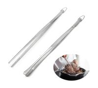 TRKETK 2 Pezzi 30cm Pinza Cucina Professionali, Pinzette da Cucina in Acciaio Inossidabile con Gancio Pinza da Cucina Multiuso Pinzette Extra Lunghe per Cottura al Forno Barbecue (Argento)