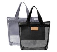 TRKETK 2 Pezzi Borsa da Doccia in Rete, Organizer da Bagno da Appendere Borsa da Doccia Pieghevole con Cerniera Impermeabile Mare Multifunzione Borsa per Viaggi, Palestra, Piscina, Campeggio, Spiaggia