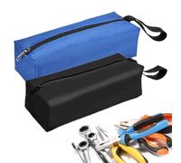 TRKETK 2 Pezzi Borsa Porta Attrezzi Piccola e Portatile, Multifunzionale in Tela Strumenti Multiuso Piccole Borse per Attrezzi con Cerniera Vuota Heavy Duty Resistente Borsa Cacciaviti (Blu e Nero)