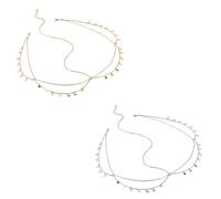 TRKETK 2 Pezzi Catena Testa Donna Oro Dorata Per Capelli Con Paillettes Accessori Per Capelli Vintage Catena Per La Testa in Stile Bohémien per Donne e Ragazze Nozze Festival Prom