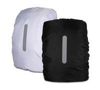 TRKETK 2 Pezzi Copertura Antipioggia Impermeabile per Zaino, Copertura Zaino Riflettente con Fibbia Incrociata Regolabile 30L-40L Copertura Antipolvere e Neve Pieghevole per Escursionismo Campeggio