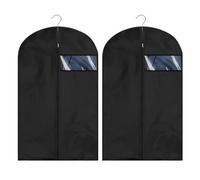 TRKETK 2 Pezzi Copri Abiti, Sacchetti Porta Abiti Pieghevoli Lavabili Copri Abiti Antipolvere con Finestra Trasparente Borsa Porta Abiti con Cerniera Nera per Abiti Cappotto Giacca (24'' x 40'')