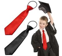 TRKETK 2 Pezzi Cravatte Pre-Annodate per Bambini da 28 cm, Cravatta in Tinta Unita Cravatte Elastiche per Ragazzi in Raso di Qualità Cravattes in Raso per Ragazze Ragazzi per Uniforme Nozze F