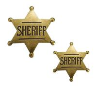 TRKETK 2 Pezzi Distintivo Dello Sceriffo, Medaglia Esagonale Personalità Creativa Spilla Medaglia D'onore Retrò Spilla in Lega con Lettera Esagonale Della Polizia per Feste Cosplay