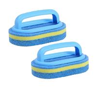 TRKETK 2 Pezzi Spazzola per Pulizia, Spazzola per Tutti Gli Usi Spugna per Spazzola per Pulizia con Comoda Impugnatura Ergonomica Multiuso Spugna per Bagno Cucina Vasca da Bagno Parete Pavimento (Blu)