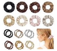TRKETK 20 Pezzi Elastici per Capelli in Raso, Elastico in Scrunchies Multicolor Scrunchies Small Bande Accessori a Coda di Cavallo Elastici per Capelli Morbidi in Raso Solido per Donna e Ragazze