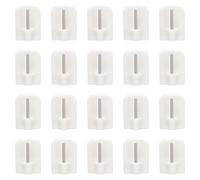 TRKETK 20 Pezzi Ganci Autoadesiva, Bianco Autoadesiva Plastica Ganci Gancetti Adesivi per Tende Senza Trapano Ganci Decorativi per Finestra Ganci per Tende Plastica per Tende Bagno Camera da Letto