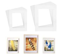 TRKETK 20 Pezzi Passepartout Bianchi per Cornici Frame, Cornici Foto All'interno Della Scheda 2 Formati Supporti per Cornici Foto Passe-Partout Cartoncino Passepartout per Foto Poster Stampe d'Arte