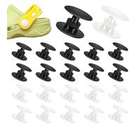 TRKETK 20 Pezzi Rivetti in Plastica, Fibbie per Decorazioni Nascoste Rivetti a Vite Rivetti a Pressione in Plastica con Foro 16 x 13 x 11,5 mm Fibbie per Decorazioni per Scarpe (Nero/Bianco)
