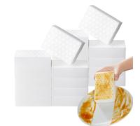 TRKETK 20 Pezzi Spugna Magica in Melamina, Schiuma Ecologica Bianca Antigraffio Multi Superficie per Pareti, Cucina, Bagno (10x6x2 cm)