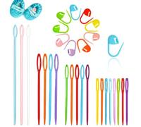 TRKETK 200 Pezzi Aghi di Plastica con Occhio Grande, Aghi per Imparare Aghi da Cucito a Mano Aghi per Filati Aghi a Cruna Grande in Plastica Colorata per Artigianato e Fai da Te (4 Dimensioni)
