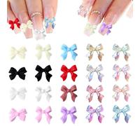 TRKETK 200 Pezzi Ciondoli Arco 3D per Unghie, Fiocchi Colorati Decorazioni per Nail Art Decorazioni per Unghie con Fiocco in Resina Stili Ciondoli con Fiocco per Nail Art Artigianato E Decorazione