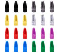 TRKETK 24 Pezzi Cappuccio Valvola Bici Copri Pneumatico Francese per Bicicletta Cappucci Valvole Bici Alluminio Bicicletta Presta Cappucci Delle Valvole Multicolore Adatto per le Biciclette