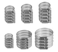 TRKETK 24 Pezzi Set di Fascette Stringitubo, 6-51 mm Fascetta Morsetto Stringitubo 304 Acciaio Inox Fascette Stringitubo Regolabile per Piscina, Lavatrice, Stagno e Giardino (6 Dimensioni)