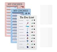 TRKETK 3 Pezzi Abella Delle Faccende per Bambini Adulti, Memo Chores Chart Lista di Cose da Fare Lavagne per Pianificazione Attività in Plastica Rimovibili con 20 Carta Bianca per Casa Ufficio Viaggi