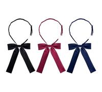 TRKETK 3 Pezzi Papillon da Donna Papillon Pre-Legati in Tinta Unita Elegante Cravatta in Raso Regolabile Con Gancio per Camicie Uniformi Giochi di Ruolo Feste Matrimonio Laurea