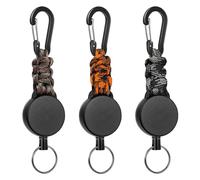 TRKETK 3 Pezzi Portachiavi Retrattile, Portachiavi Allungabile con Cavo Retrattile in Acciaio da 65 cm Portachiavi Retrattile Resistente Clip da Cintura Portacarte per Ufficio Esterni
