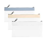 TRKETK 3 Pezzi Sacchetti Porta Soldi con Cerniera, 8,9 x 4,1 Pollici Portamonete Buste Trasparenti Portamonete Portamonete Multiuso Organizzatore di Contanti Buste per Soldi in Plastica (3 Colori)