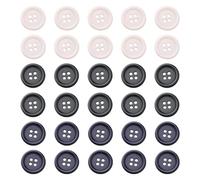 TRKETK 30 Pezzi Bottoni 20mm Rotondi in Resina Per Cucire 4 Fori Bottone Rotondo Moda Cucire Pulsante per Cucito Abiti Camicette Maglioni Vestiti DIY Pittura Pulsanti di Ricambio