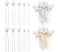 TRKETK 36 Pezzi Capelli con Perlé a Forma di U Elegante Accessori Capelli Sposa Forcine di Perla 5 Taglie Copricapo di Perle per Donne Ballo di Fine Anno Festa Matrimoni Uso Quotidiano