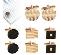 TRKETK 4 Paia Gemelli da Uomo, Accessori Decorativi per Abbigliamento Camicia Gemelli Set Retro Smoking Gemelli da Polso Gemelli Personalizzati Set per Affari, Matrimonio, Festa, Smoking