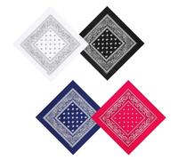 TRKETK 4 Pezzi Bandanas Paisley Design Unico Fazzoletti per Moda e Sport Bandana Multifunzione Unisex Fasce Ciclismo in Uomo Donna Sciarpa per Capelli Collo Polso Testa Cravatta