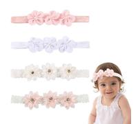 TRKETK 4 Pezzi Cerchietto in Pizzo con Petali di Fiori Bambina Fasce per Capelli Carino ed Elegante Fascia per Capelli Morbida Accessori per Capelli per Bambine Fotografia per Bambini