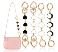 TRKETK 4 Pezzi Cinghie di Estensione per Borsa, Estensori di Ricambio per Borse Bianche Graziosi Ciondoli di Ricambio A Forma di Cuore e Stella Accessori per Borse da Donna, Portafogli