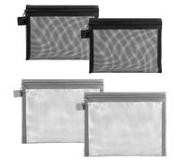 TRKETK 4 Pezzi Mini Borsa da Toilette con Cerniera, Trucco Sacchetto Porta Piccola Borsa per Cosmetici Trasparente Borsa per Cosmetici da Viaggio Buste Rete Piccole Mini Sacchetto di Matita