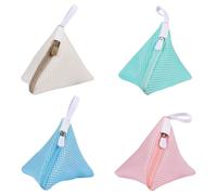 TRKETK 4 Pezzi Mini Sacchetti per Lavatrice Delicati Multi-Funzione Triangolare Sacchetto Della Lavanderia Piccolo Sacco per Biancheria in Poliestere a Maglia Fine per Lavatrice e Viaggi
