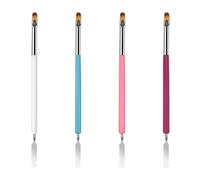 TRKETK 4 Pezzi Pennelli per Unghie in Gel a Doppia Estremità Pennello per Gel Unghie Multifunal Nail Art Strumento Manicure Pennello Punta Francese per Nail Art Decorazione e Ricostruzione Unghie