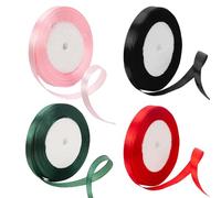 TRKETK 4 Pezzi Raso Nastro per Pacchi Regalo Nastro 10mmx22m Nastro In Rotoli Nastro Tessuto Raso Seta per Confezionare Regali Feste di Compleanno Matrimoni Decorazione Della Torta