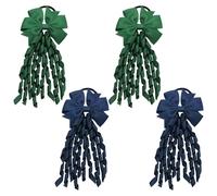 TRKETK 4 Pezzi Spirale In Streamer di Anelli Per Capelli a Accessori a Fiocco Per Capelli Supporti per Coda Treccia Cheerleaders Fascia Accessori per la Scuola Per Donna Elastico Corde