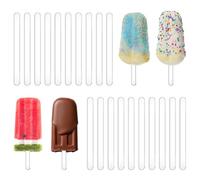 TRKETK 50 Pezzi Bastoncini in Acrilico per Ghiaccioli, Bastoncini Acrilici A Specchio Riutilizzabili Bastoncino per Gelato Stampi per Gelato a Specchio per Cake, Caramelle, Dolciumi, Feste