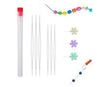 TRKETK 6 Pezzi Aghi per Perline Set con Bottiglia di Ago con 3 Pezzi Infila Ago Aghi Perline Grandi Occhi Aghi da Cucito in Acciaio Inox per Artigianato e Infilare Braccialetti Creazione di Gioielli