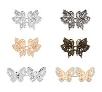 TRKETK 6 Pezzi Bottoni in Vita a Farfalla Fibbie in Vita Regolabili Vita Tightener Bottoni Rimovibili Bottoni in Jeans Stringi Farfalla Stringere Vita Pulsante Pin per Jeans Larghi Gonne