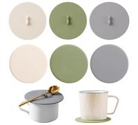 TRKETK 6 pezzi Coperchi in Silicone per Tazze, Copri Bicchiere Riutilizzabili Anti Polvere Coperchi Tazze Polvere per Tisane Antipolvere e Ermetici per Caffè, Tazze da Tè, Bevande Calde (3 Colori)